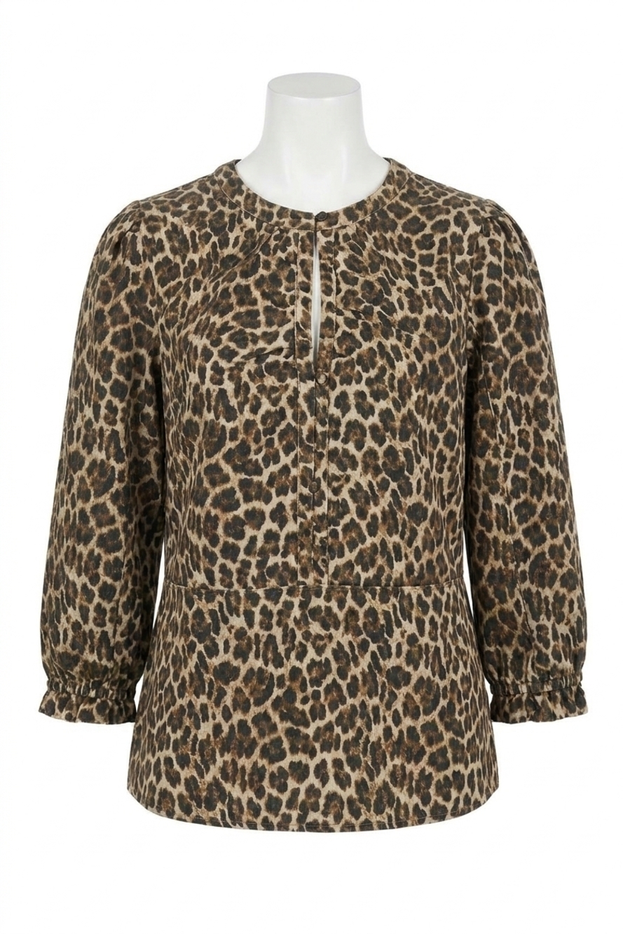 NEW MELISSA NEPTON marygold top in beige animal print